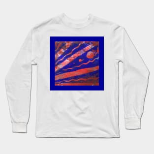 Abstract 4 in Red and Blue Long Sleeve T-Shirt